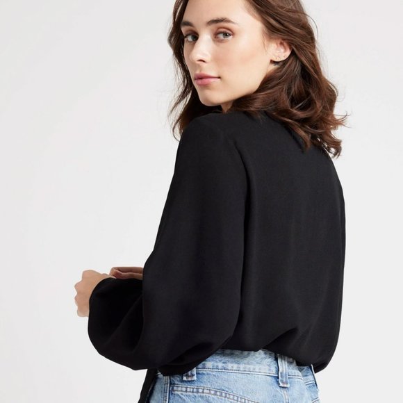 Mille Blair Top in Black Georgette - Picture 2 of 2